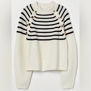 H&M Ribbed Knit Striped Sweater